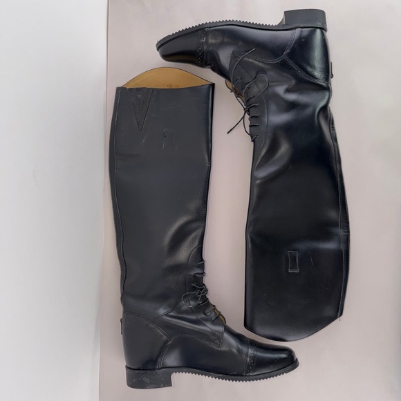 Womens Black Leather Equestrian Riding Field Boots SZ 8 R Amazona Cavalier - Picture 5 of 16